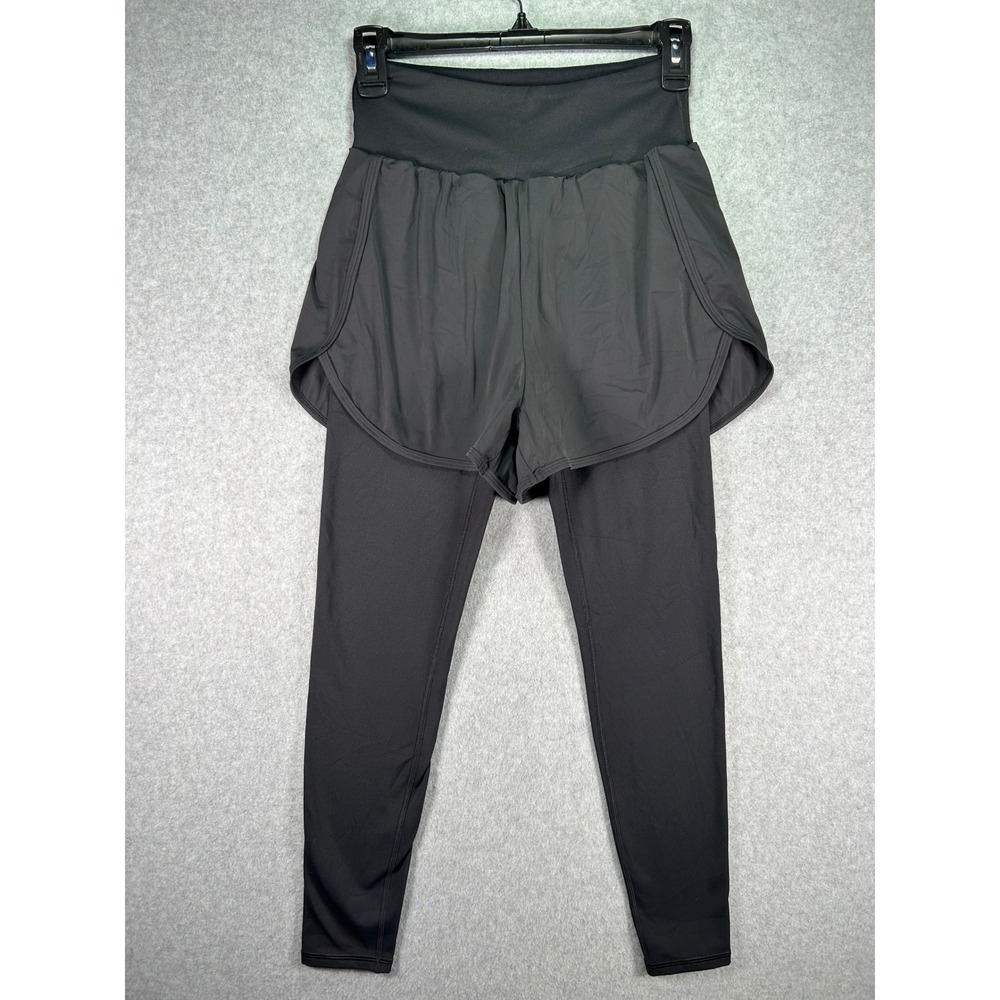 Black 2-in-1 Layered Shorts Leggings Activewear Fits Like a Small women size Med